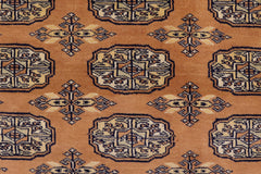 handmade Geometric Bokhara Brown Beige Hand Knotted RECTANGLE 100% WOOL area rug 4X6
