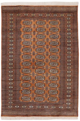 Southwestern Bokhara Alma Brown/Beige Wool Rug - 4'0''X6'4''