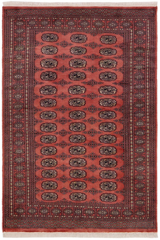 Tribal Bokhara Desirae Pink/Green Wool Rug - 4'0''X5'11''