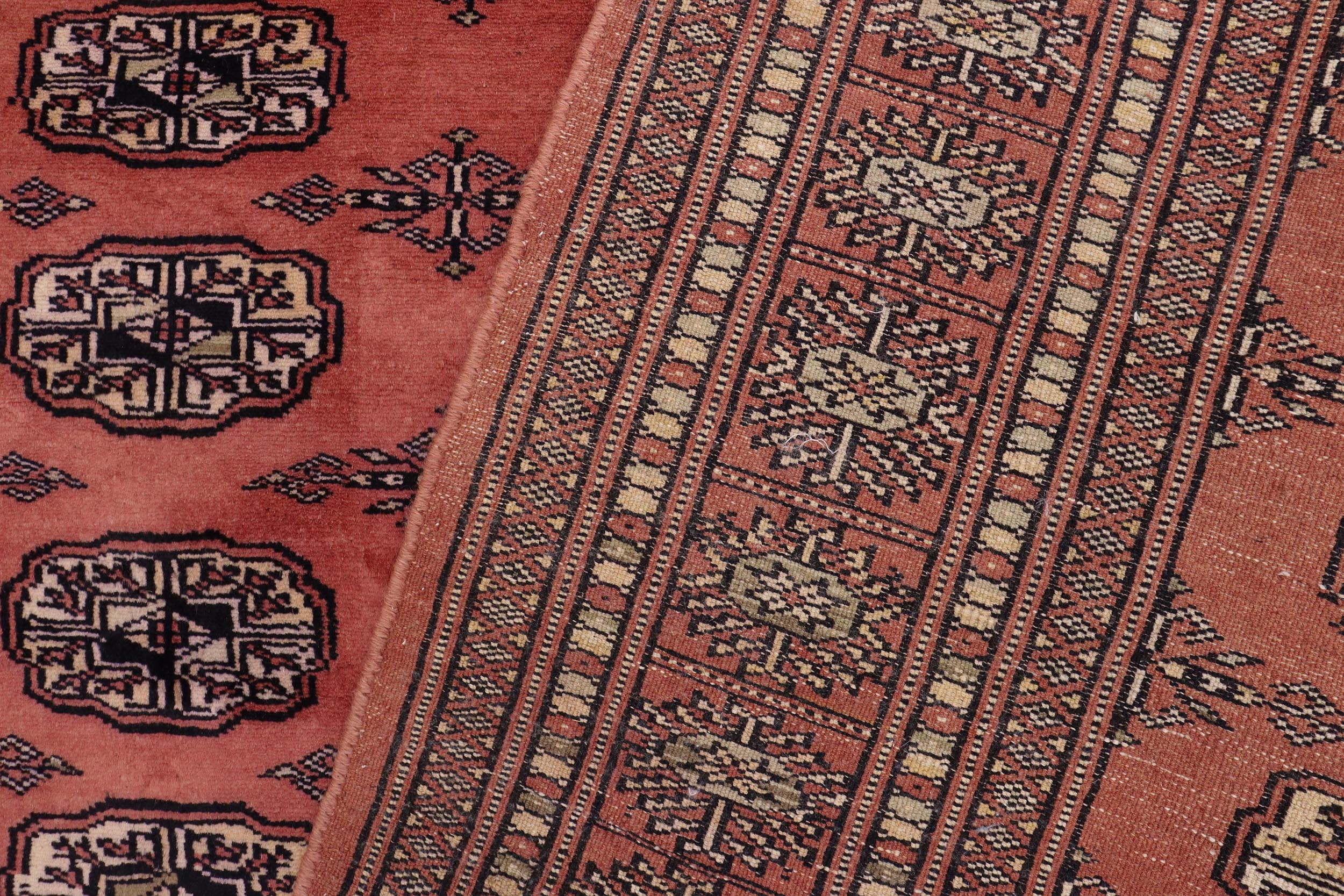 handmade Geometric Bokhara Pink Green Hand Knotted RECTANGLE 100% WOOL area rug 4X6