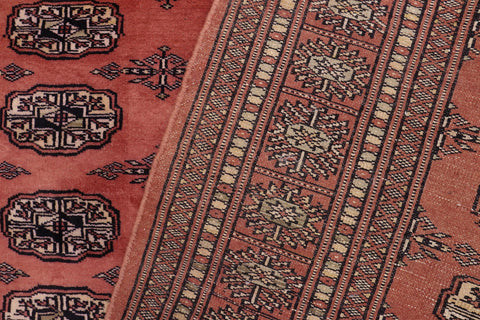 handmade Geometric Bokhara Pink Green Hand Knotted RECTANGLE 100% WOOL area rug 4X6