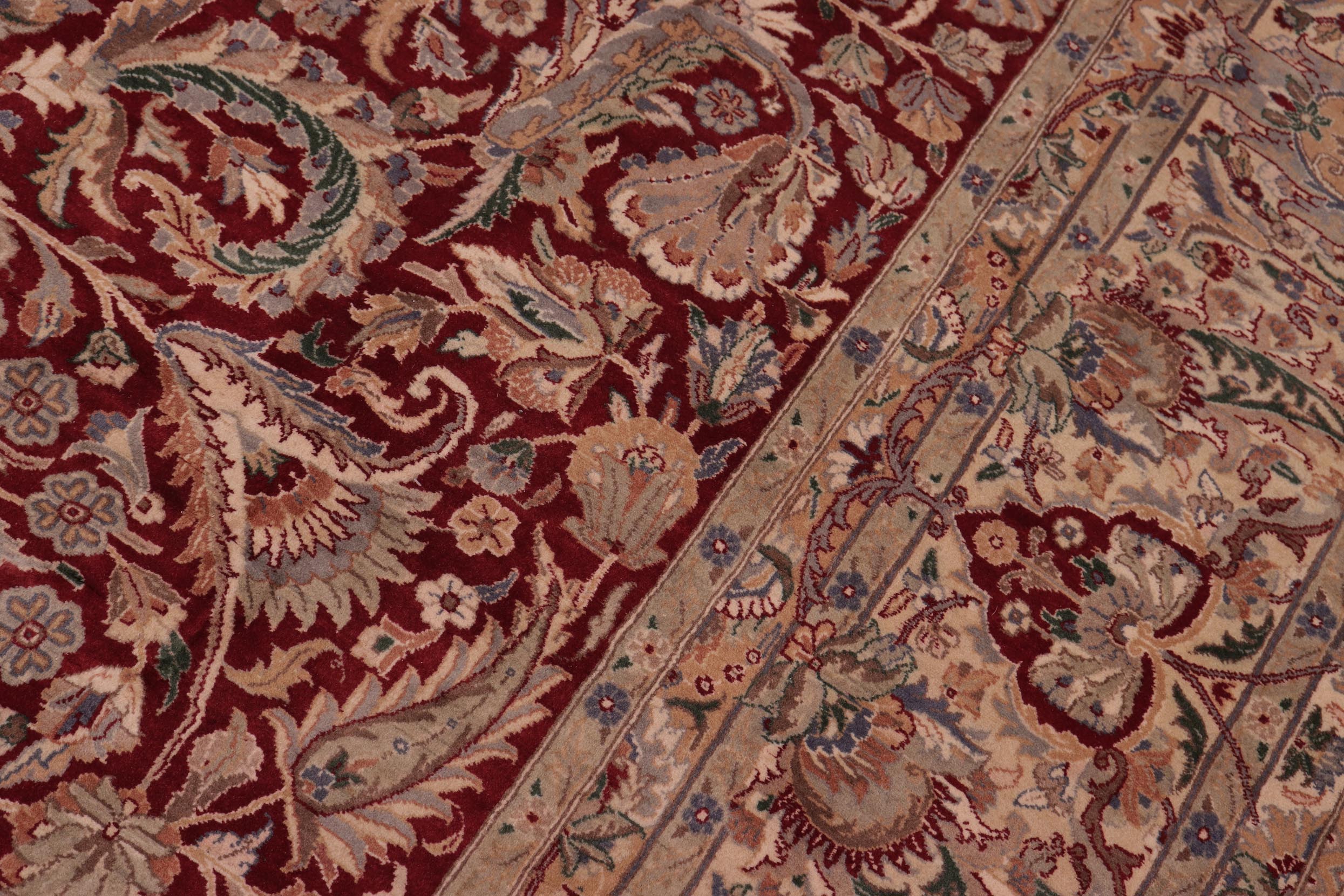 handmade Traditional Aness Red Tan Hand Knotted RECTANGLE 100% WOOL area rug 9x12