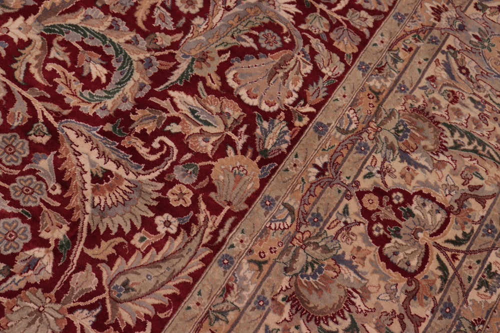 handmade Traditional Aness Red Tan Hand Knotted RECTANGLE 100% WOOL area rug 9x12