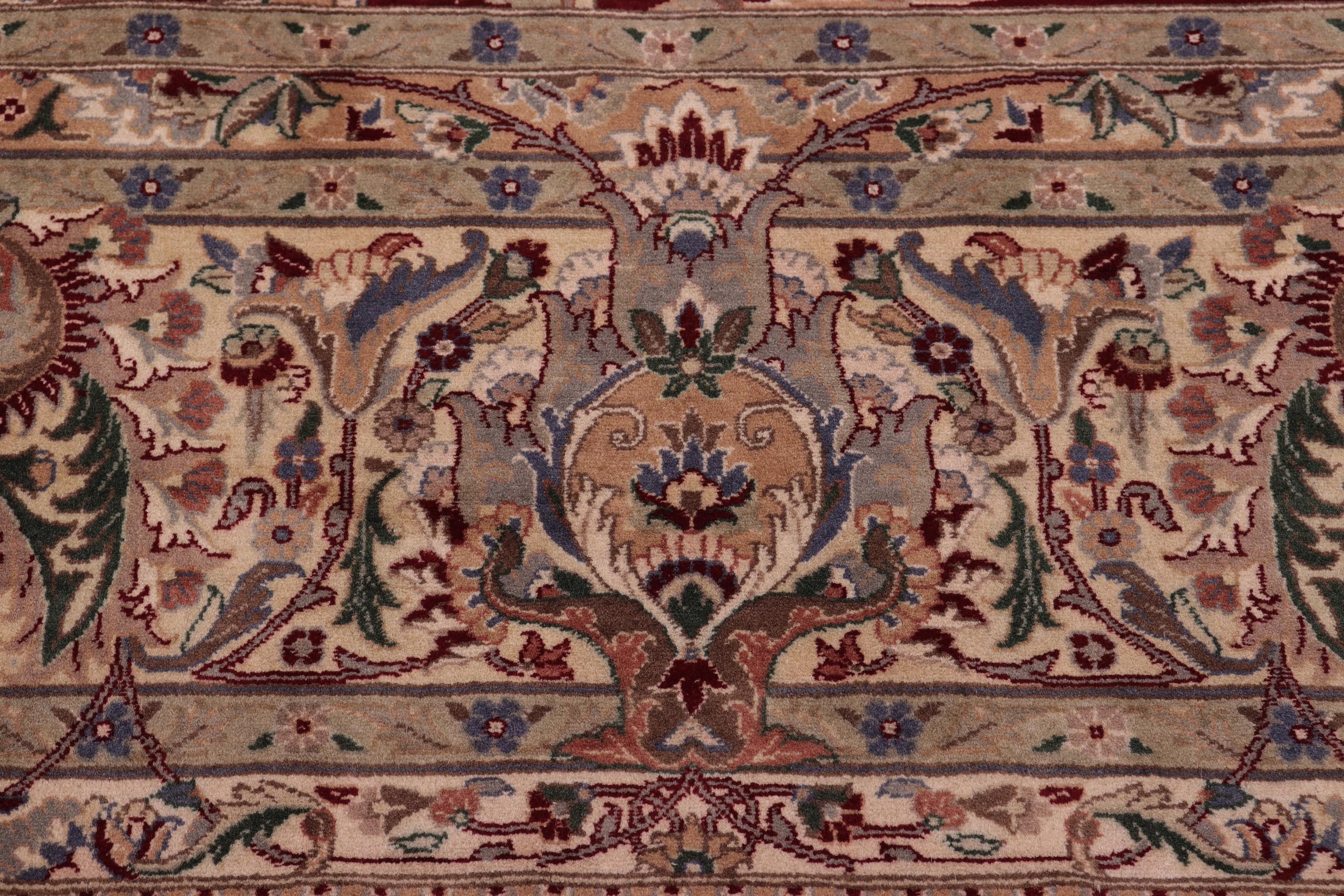 handmade Traditional Aness Red Tan Hand Knotted RECTANGLE 100% WOOL area rug 9x12