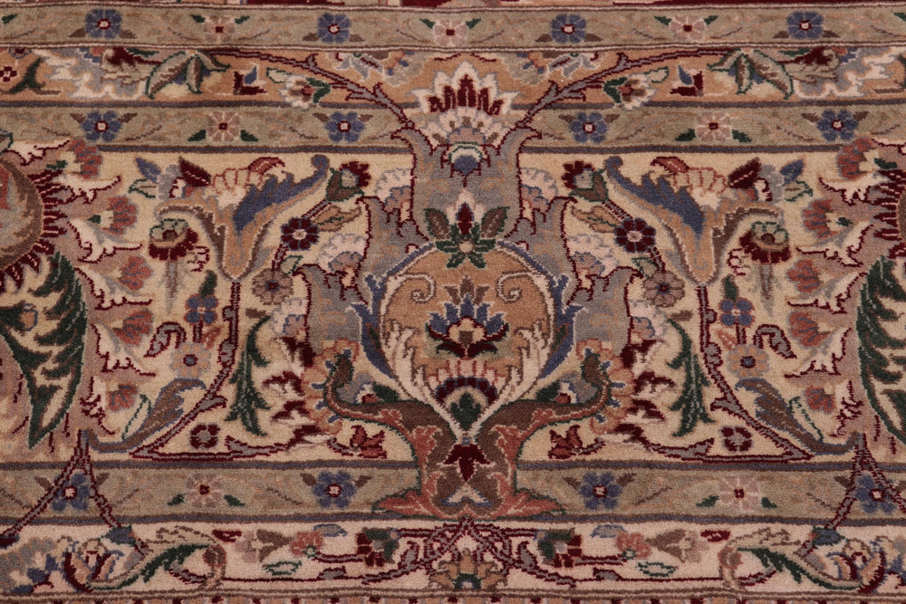 handmade Traditional Aness Red Tan Hand Knotted RECTANGLE 100% WOOL area rug 9x12
