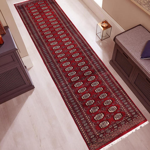 handmade Geometric Bokhara Red Beige Hand Knotted RECTANGLE 100% WOOL area rug 3X12
