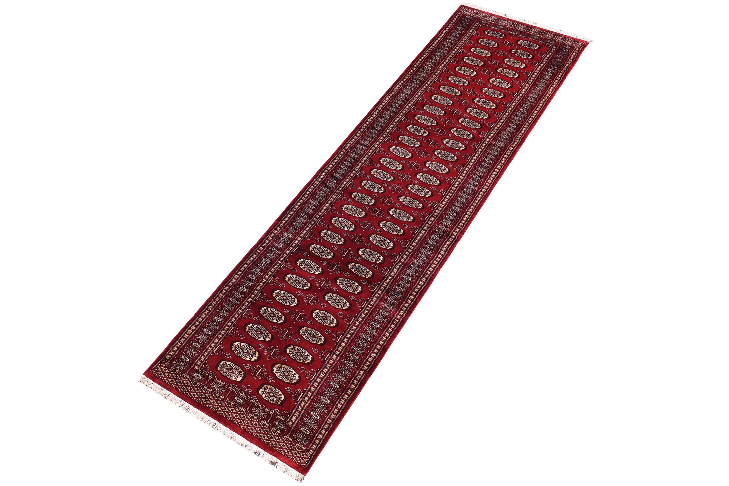handmade Geometric Bokhara Red Beige Hand Knotted RECTANGLE 100% WOOL area rug 3X12