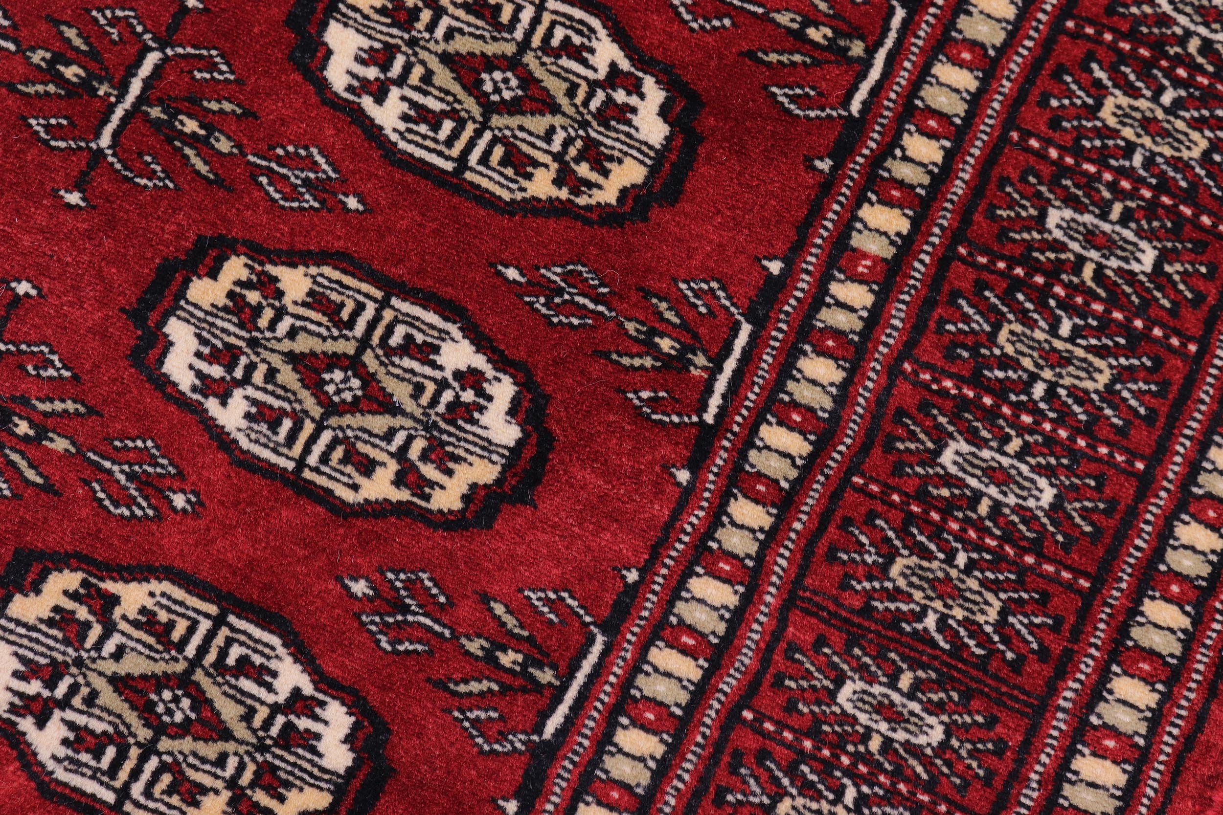 handmade Geometric Bokhara Red Beige Hand Knotted RECTANGLE 100% WOOL area rug 3X12