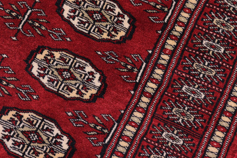 handmade Geometric Bokhara Red Beige Hand Knotted RECTANGLE 100% WOOL area rug 3X12