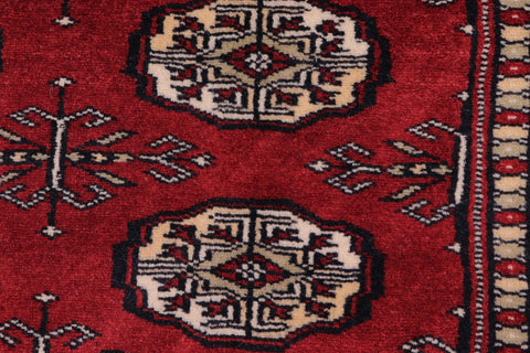 handmade Geometric Bokhara Red Beige Hand Knotted RECTANGLE 100% WOOL area rug 3X12