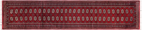 Southwestern Bokhara Moshe Red/Beige Wool Runner - 2'7''X11'10''