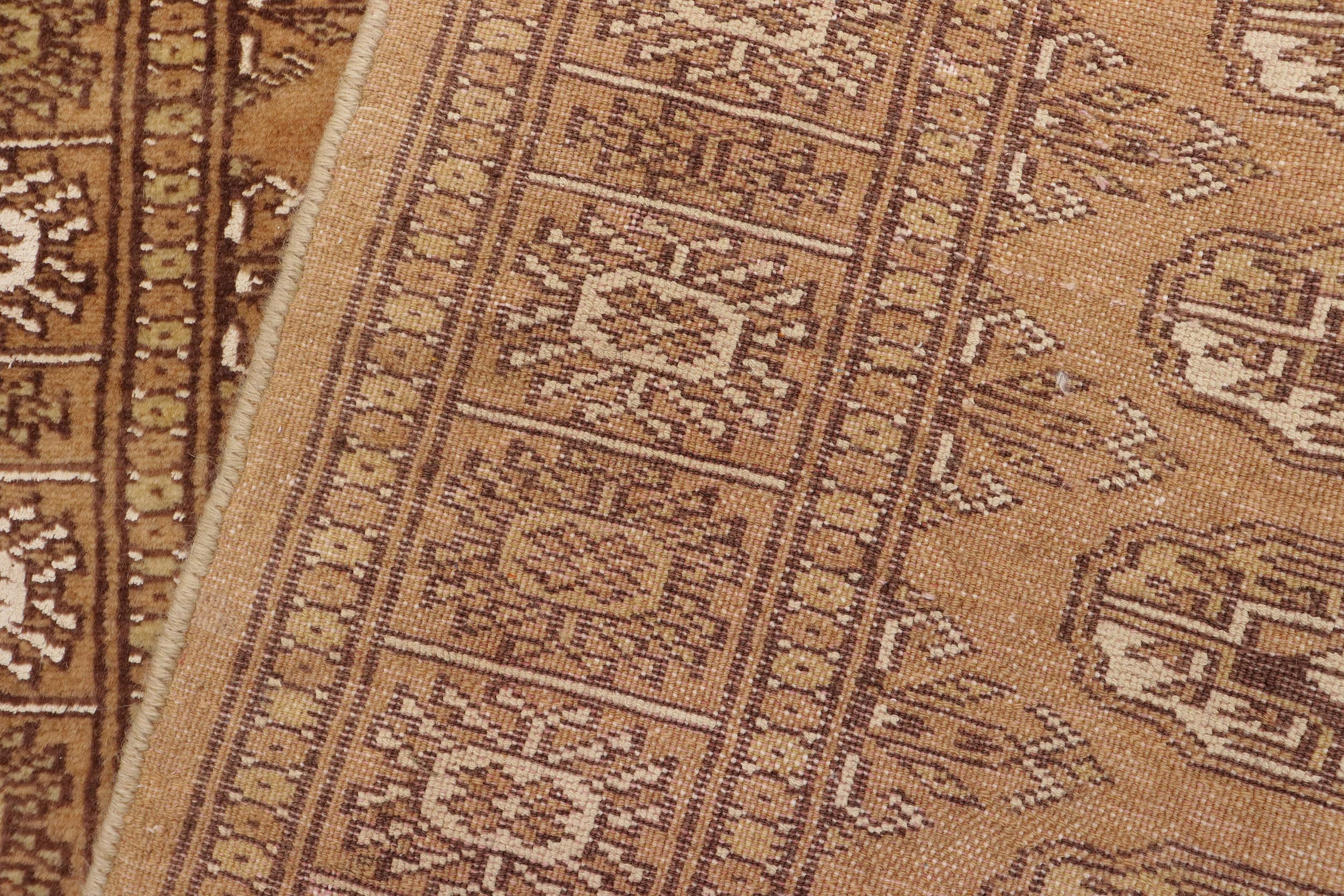 handmade Geometric Bokhara Brown Beige Hand Knotted RECTANGLE 100% WOOL area rug 3X9