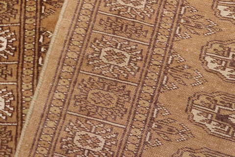 handmade Geometric Bokhara Brown Beige Hand Knotted RECTANGLE 100% WOOL area rug 3X9