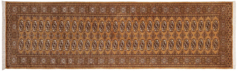 Tribal Bokhara Oswaldo Brown/Beige Wool Runner - 2'8''X9'5''
