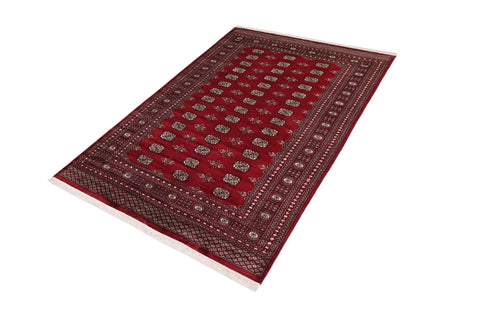 handmade Geometric Bokhara Red Beige Hand Knotted RECTANGLE 100% WOOL area rug 6X8