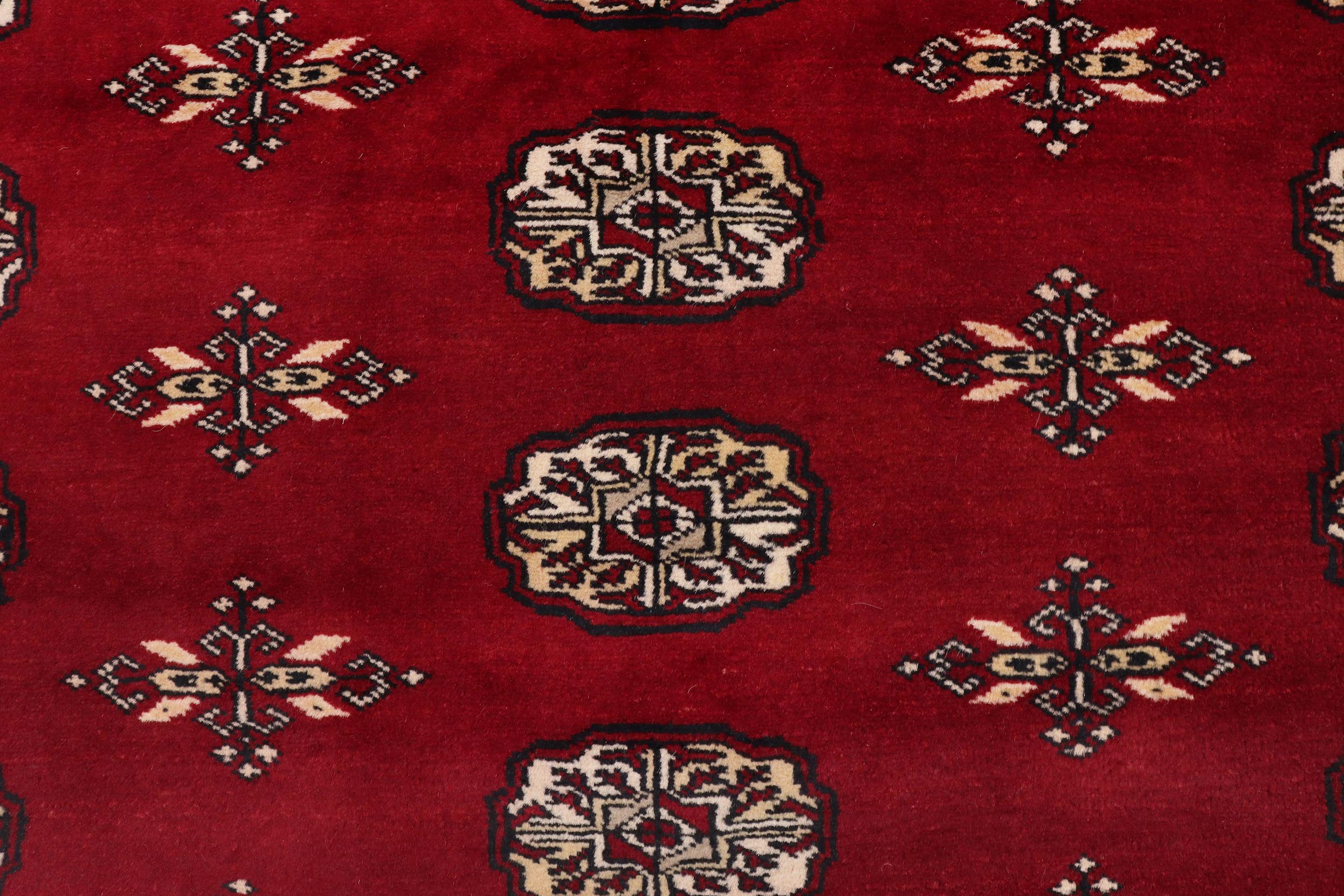 handmade Geometric Bokhara Red Beige Hand Knotted RECTANGLE 100% WOOL area rug 6X8