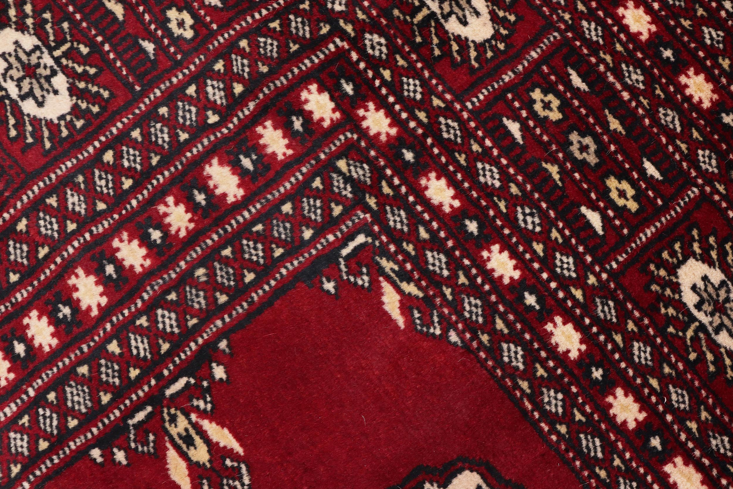 handmade Geometric Bokhara Red Beige Hand Knotted RECTANGLE 100% WOOL area rug 6X8