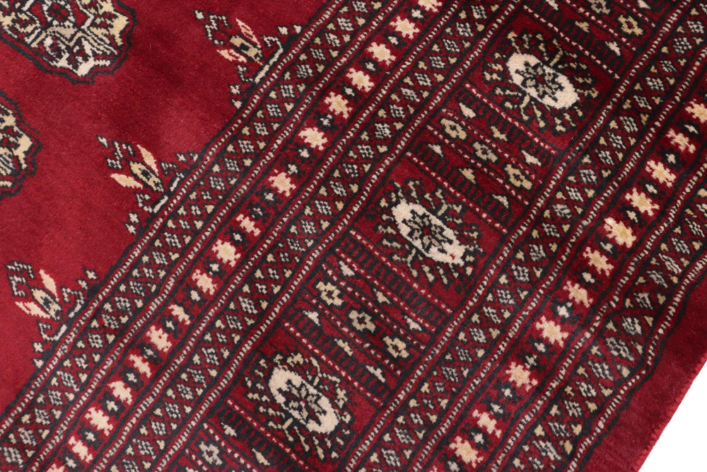 handmade Geometric Bokhara Red Beige Hand Knotted RECTANGLE 100% WOOL area rug 6X8