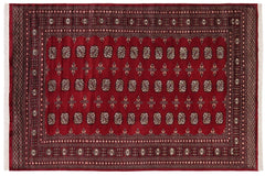handmade Geometric Bokhara Red Beige Hand Knotted RECTANGLE 100% WOOL area rug 6X8