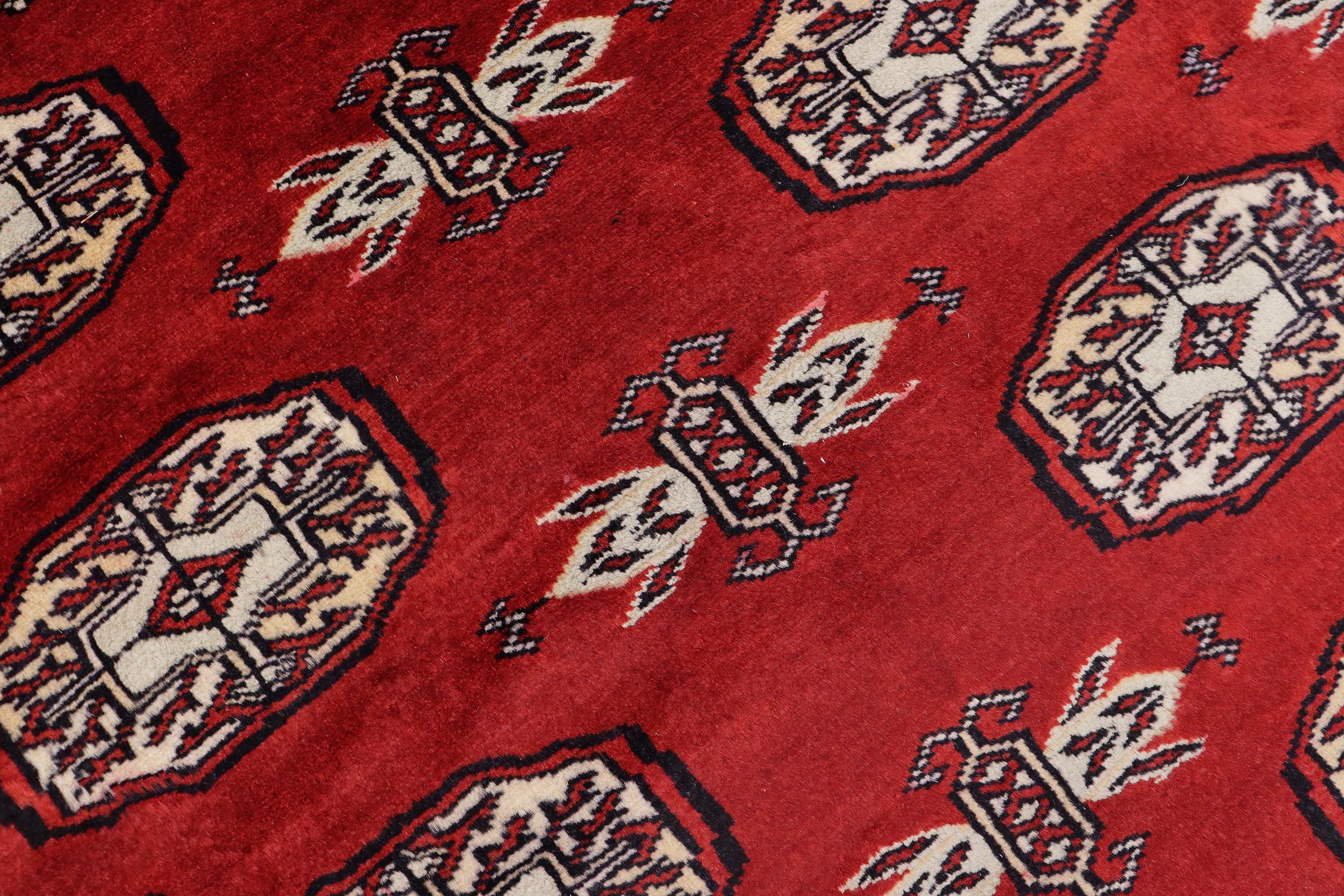 handmade Geometric Bokhara Red Gray Hand Knotted RECTANGLE 100% WOOL area rug 6X9
