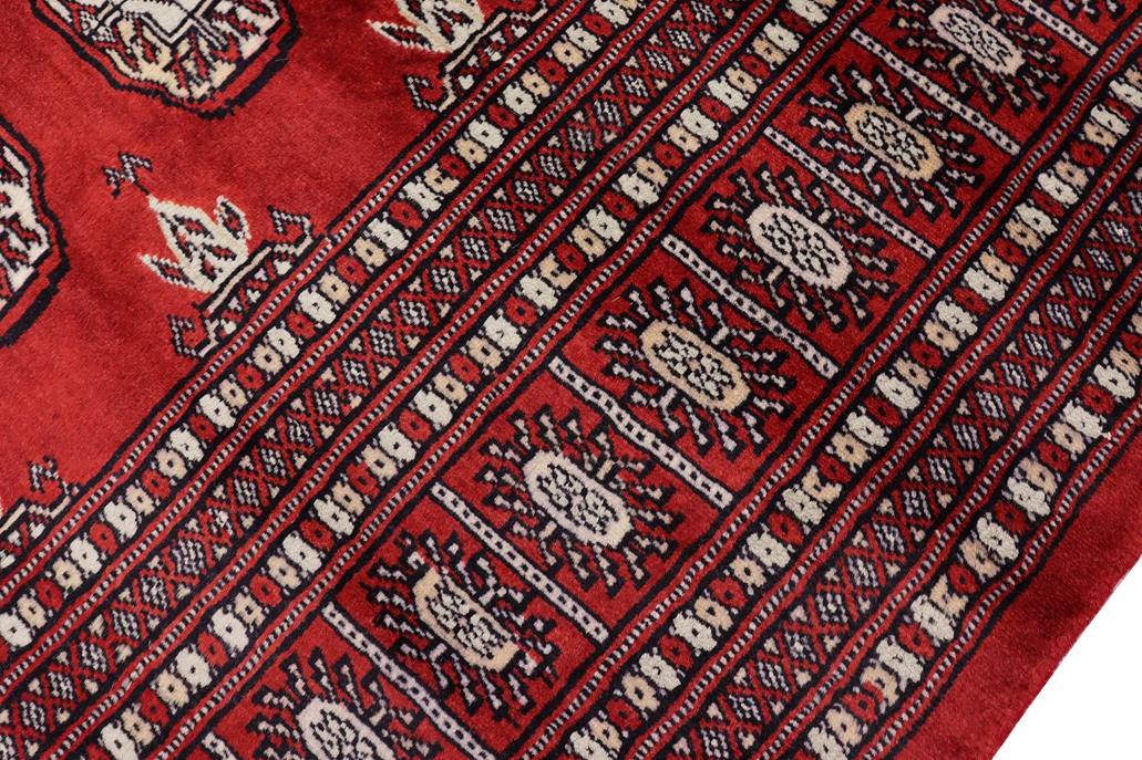 handmade Geometric Bokhara Red Gray Hand Knotted RECTANGLE 100% WOOL area rug 6 x 9