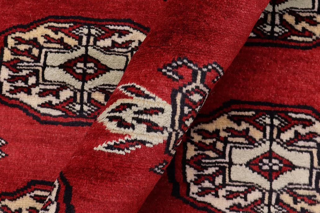 handmade Geometric Bokhara Red Gray Hand Knotted RECTANGLE 100% WOOL area rug 6 x 9