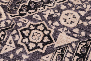 handmade Geometric Mamluk Gray Black Hand Knotted RECTANGLE 100% WOOL area rug 12 x 15