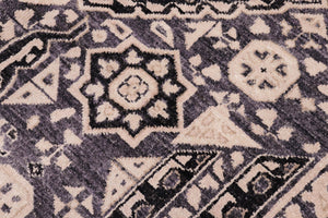 handmade Geometric Mamluk Gray Black Hand Knotted RECTANGLE 100% WOOL area rug 12 x 15