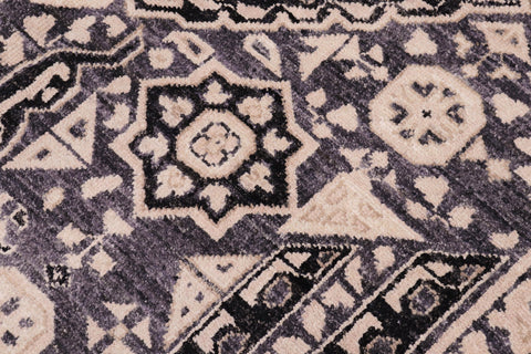 handmade Geometric Mamluk Gray Black Hand Knotted RECTANGLE 100% WOOL area rug 12 x 15