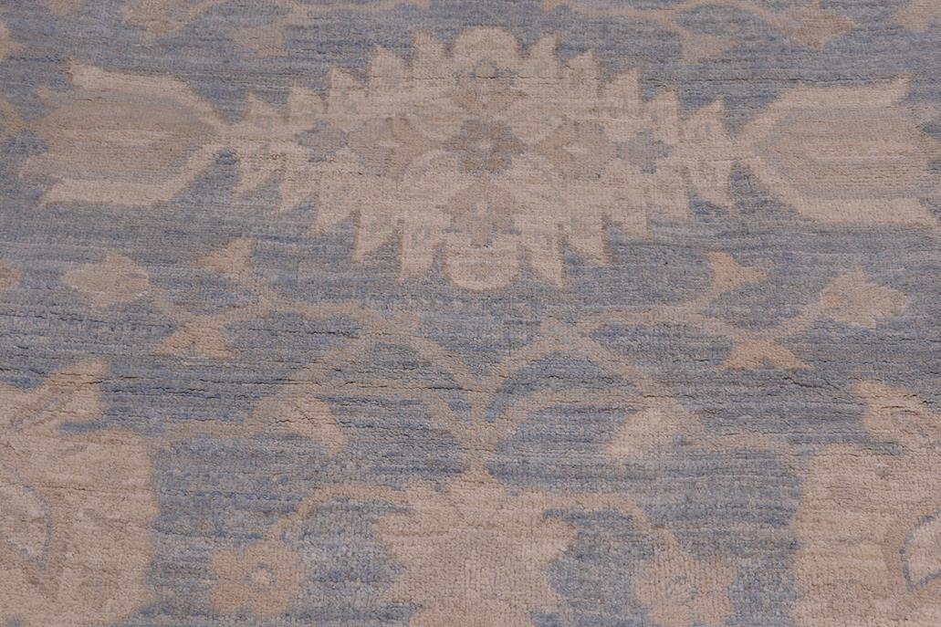 handmade Traditional Oushak Blue Beige Hand Knotted RECTANGLE 100% WOOL area rug 12 x 15