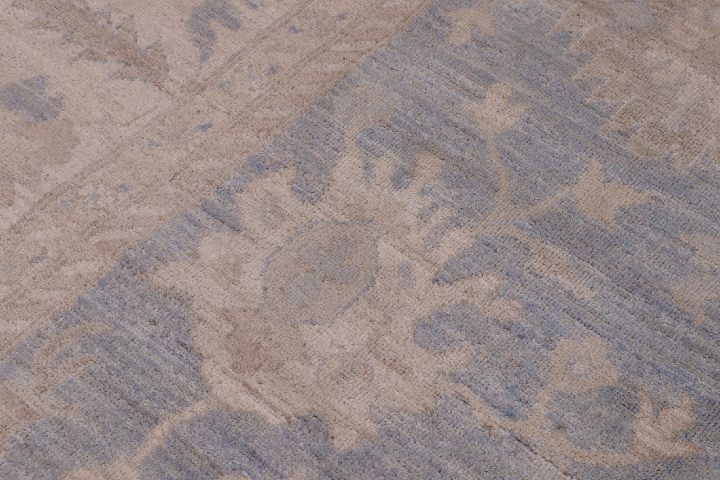 handmade Traditional Kafkaz Blue Beige Hand Knotted RECTANGLE 100% WOOL area rug 12x15