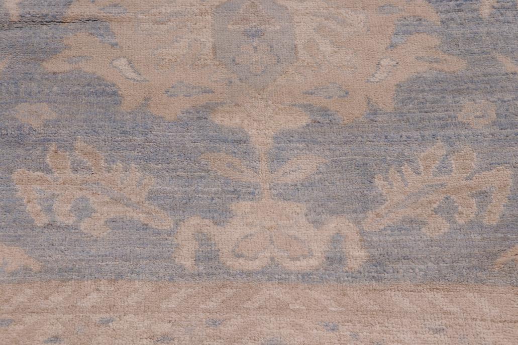 handmade Traditional Oushak Blue Beige Hand Knotted RECTANGLE 100% WOOL area rug 12 x 15