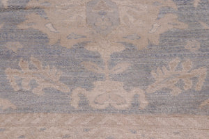 handmade Traditional Kafkaz Blue Beige Hand Knotted RECTANGLE 100% WOOL area rug 12x15