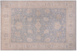 12x15 hand knotted Ziegler wool rug in blue and beige - Classic Ziegler Julie