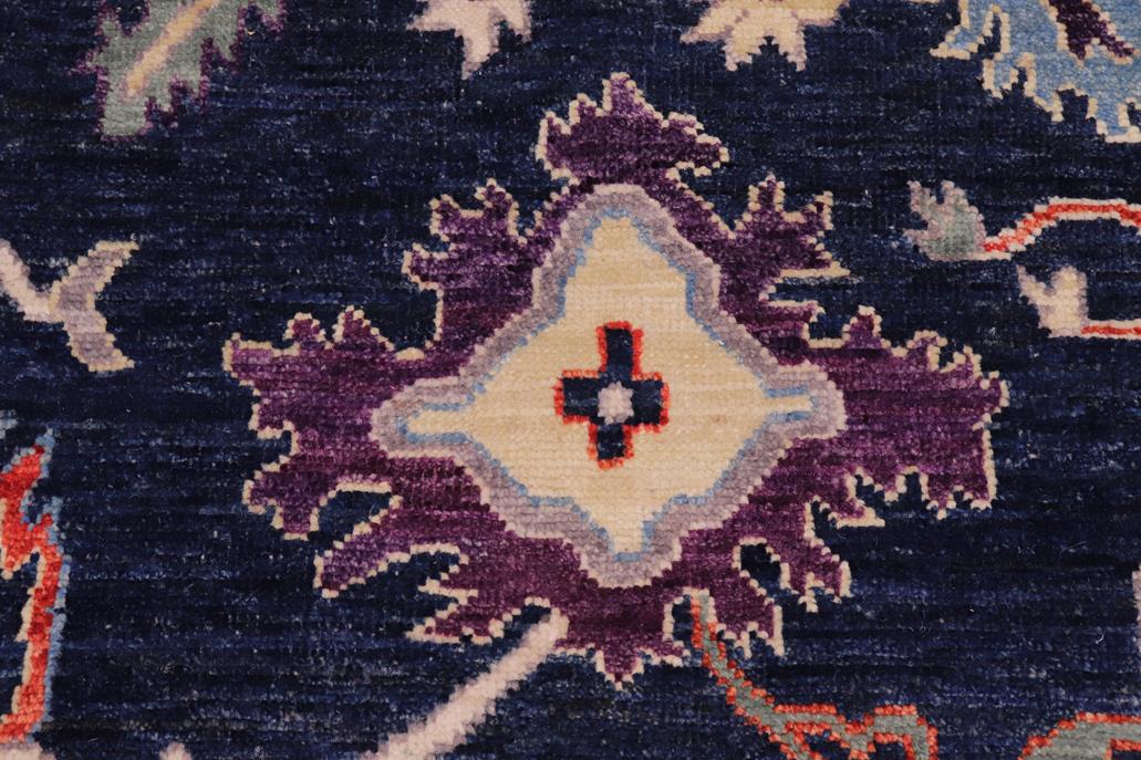 handmade Traditional Oushak Blue Ivory Hand Knotted RECTANGLE 100% WOOL area rug 8 x 10