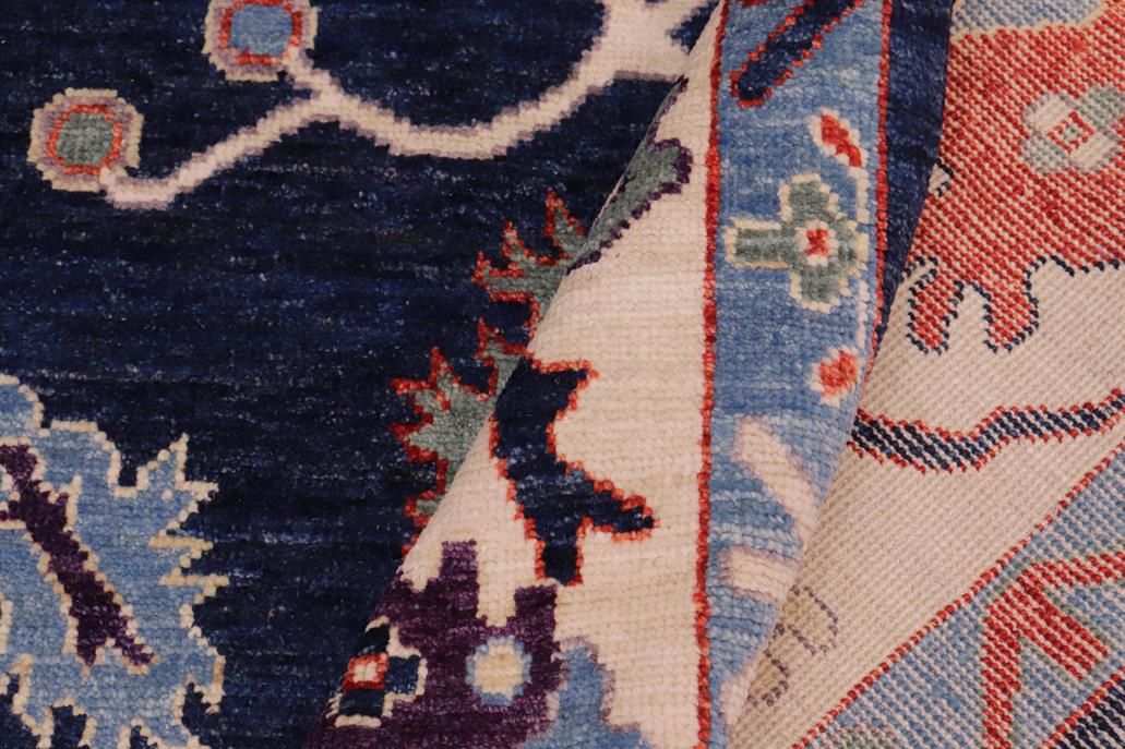 handmade Traditional Oushak Blue Ivory Hand Knotted RECTANGLE 100% WOOL area rug 8 x 10