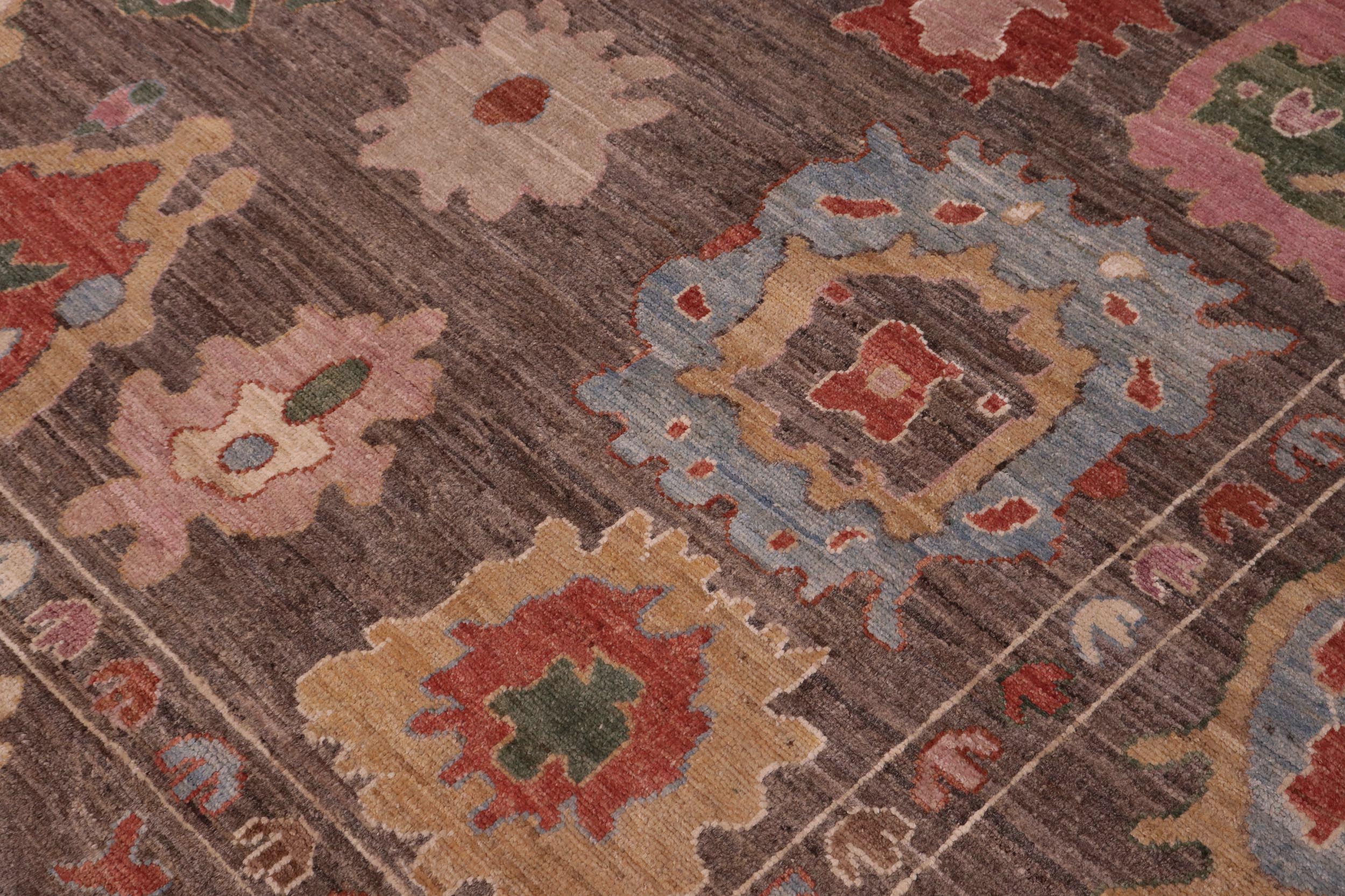 handmade Traditional Oushak Brown Blue Hand Knotted RECTANGLE 100% WOOL area rug 9' x 12'