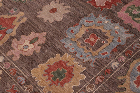 handmade Traditional Oushak Brown Blue Hand Knotted RECTANGLE 100% WOOL area rug 9' x 12'