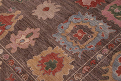 handmade Traditional Oushak Brown Blue Hand Knotted RECTANGLE 100% WOOL area rug 9' x 12'