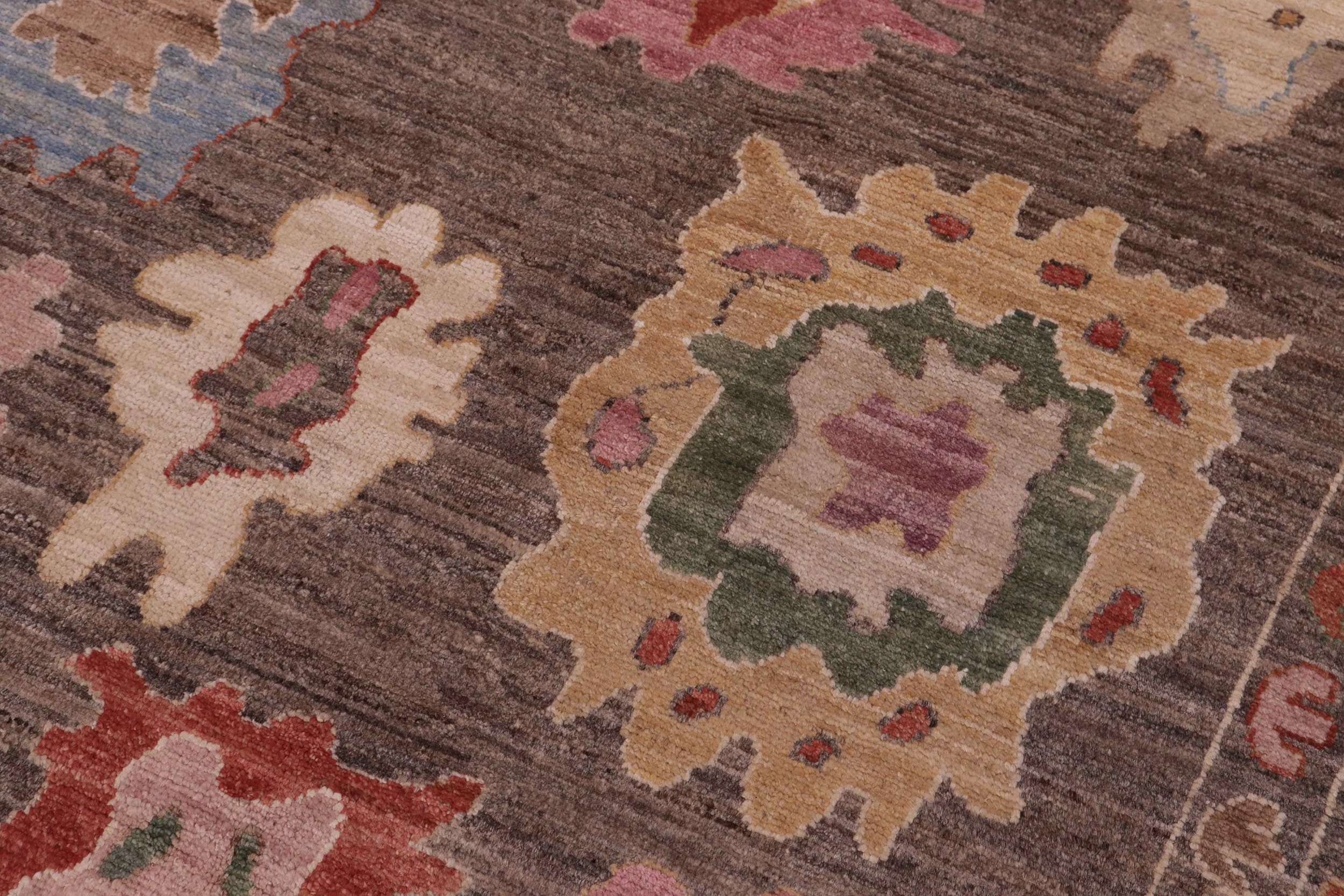 handmade Traditional Oushak Brown Blue Hand Knotted RECTANGLE 100% WOOL area rug 9' x 12'
