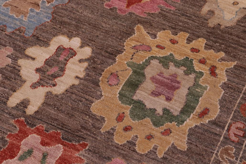 handmade Traditional Oushak Brown Blue Hand Knotted RECTANGLE 100% WOOL area rug 9 x 12