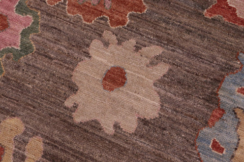 handmade Traditional Oushak Brown Blue Hand Knotted RECTANGLE 100% WOOL area rug 9' x 12'