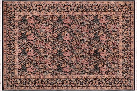 handmade Transitional Gulshanayub Black Red Hand Knotted RECTANGLE 100% WOOL area rug 9x12