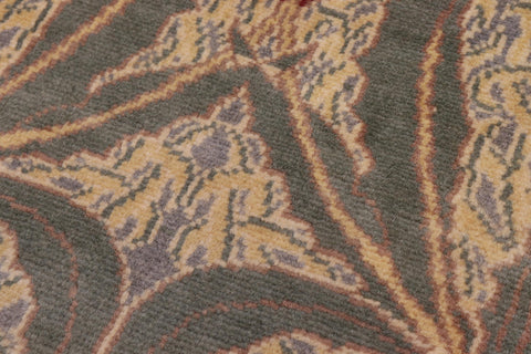 handmade Transitional Tulip Green Red Hand Knotted RECTANGLE 100% WOOL area rug 10x14