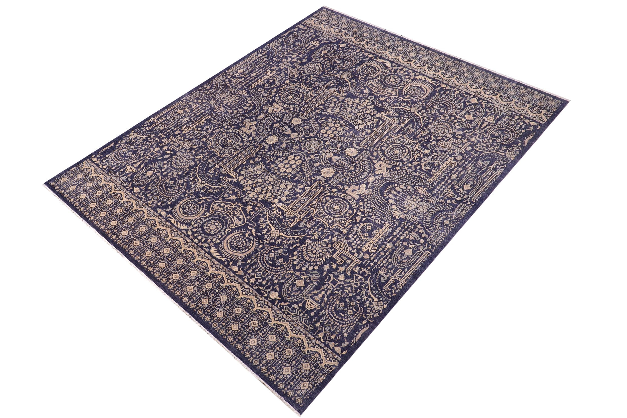 handmade Transitional Kafkaz Gray Beige Hand Knotted RECTANGLE 100% WOOL area rug 12' x 15'