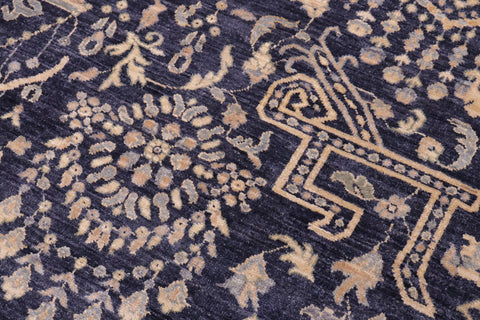 handmade Transitional Kafkaz Gray Beige Hand Knotted RECTANGLE 100% WOOL area rug 12' x 15'