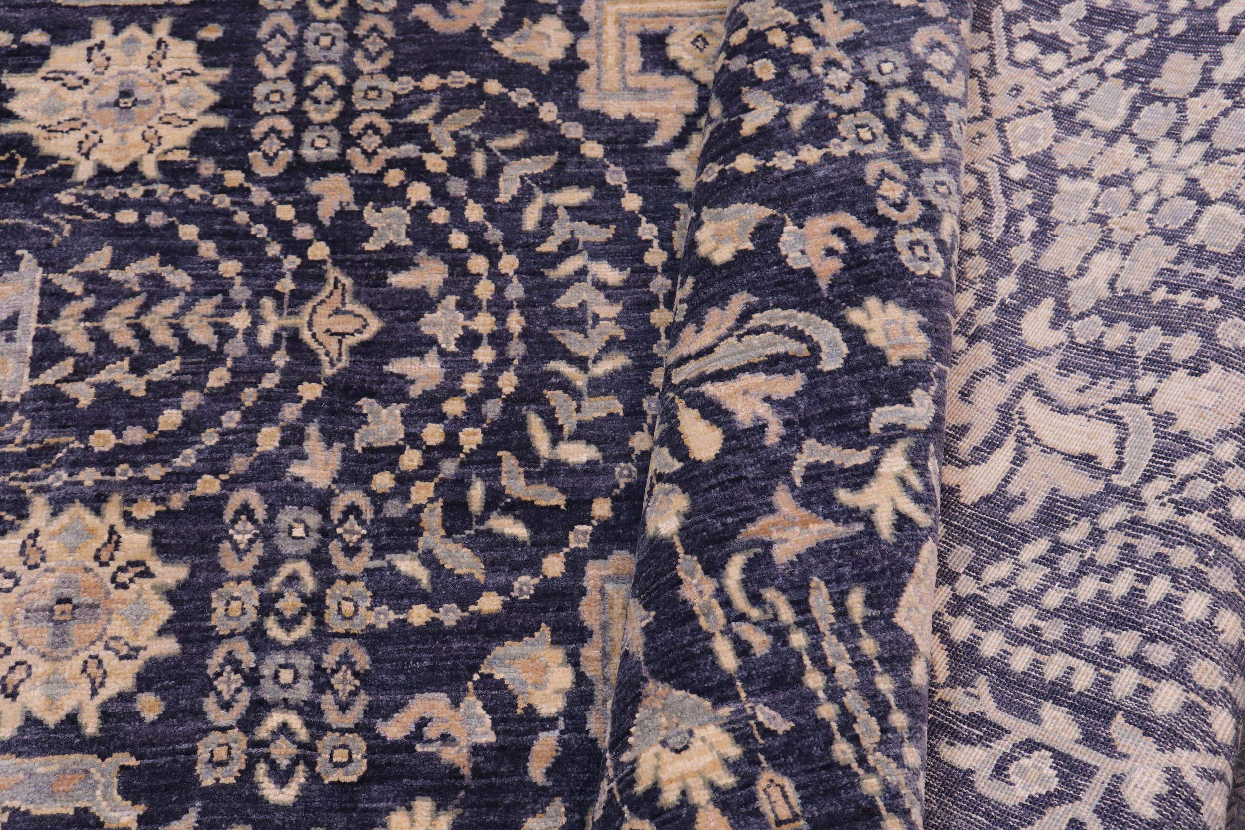 handmade Transitional Kafkaz Gray Beige Hand Knotted RECTANGLE 100% WOOL area rug 12' x 15'