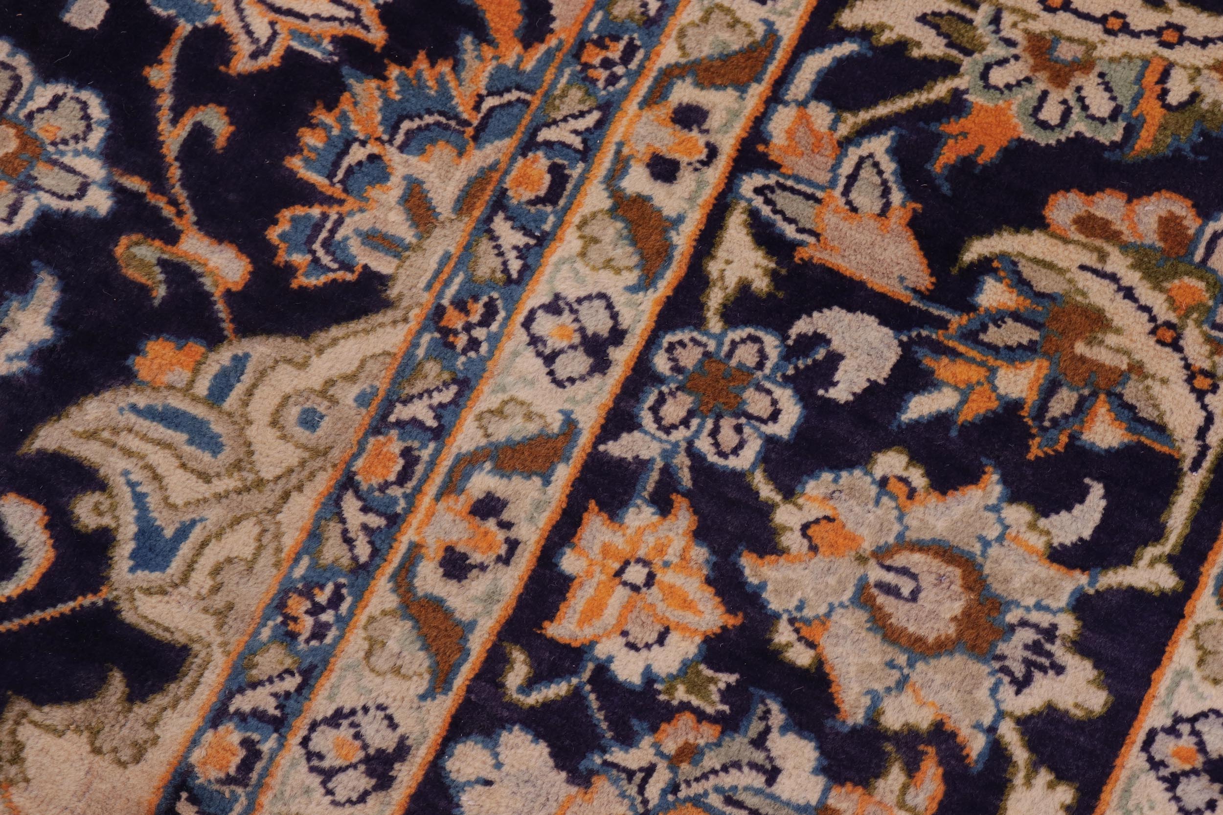 handmade Traditional Tabriz Blue Orange Hand Knotted RECTANGLE 100% WOOL area rug 9 x 13