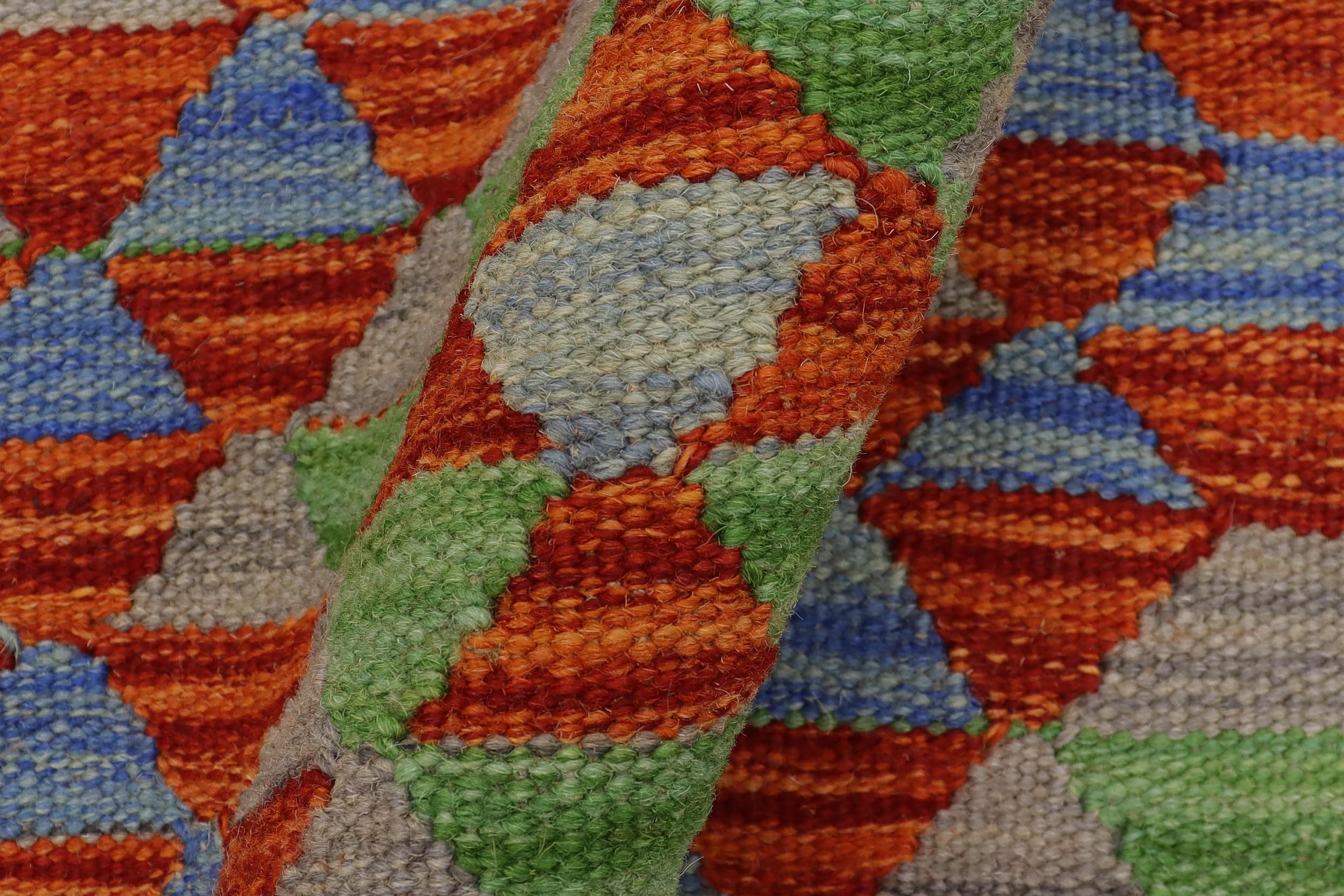 handmade Geometric Kilim Gray Beige Hand-Woven RECTANGLE 100% WOOL area rug 2' x 3'