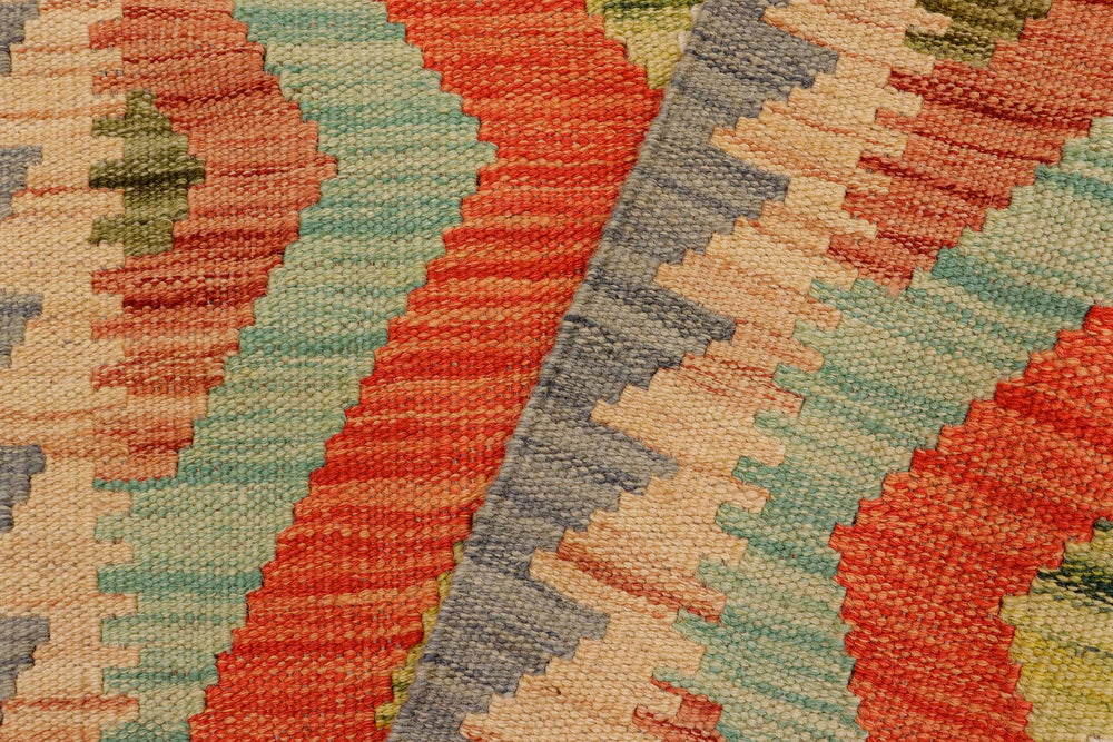 handmade Geometric Kilim Gray Beige Hand-Woven RECTANGLE 100% WOOL area rug 2' x 3'